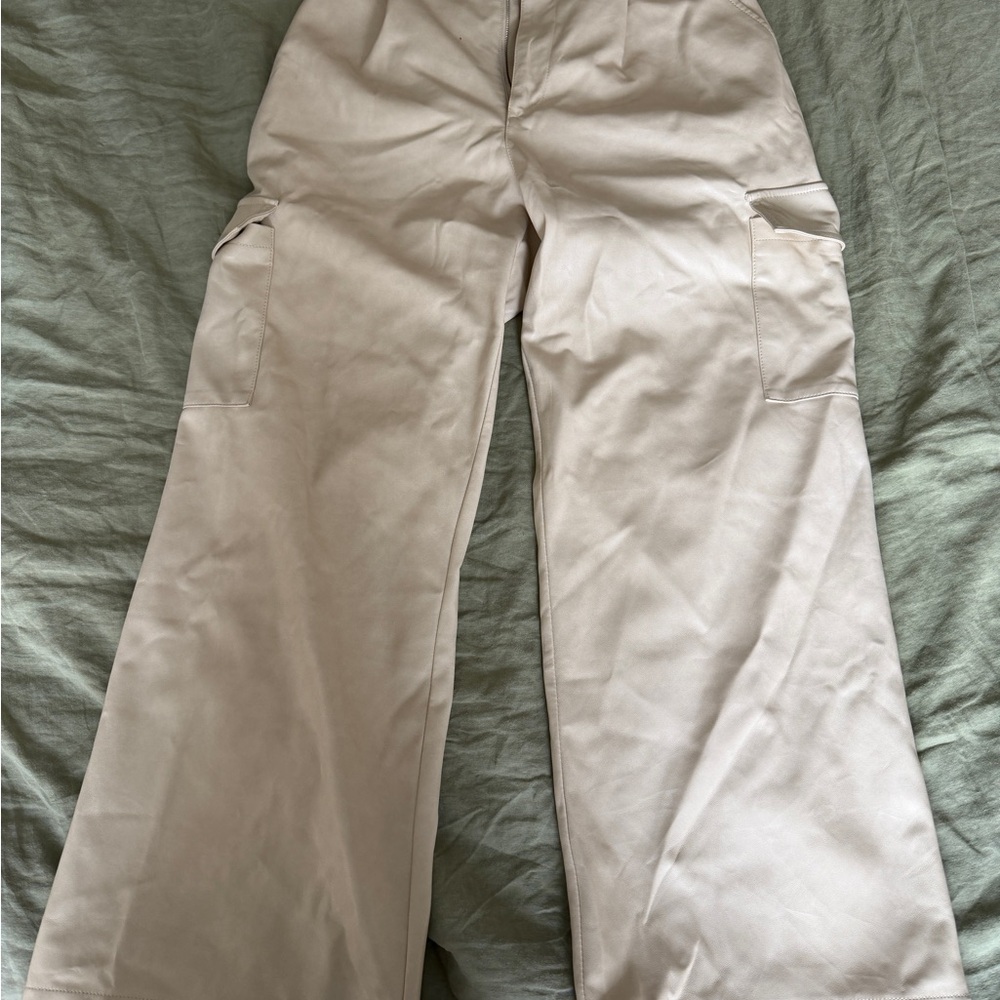 Avec Les Filles Beige leather Pants